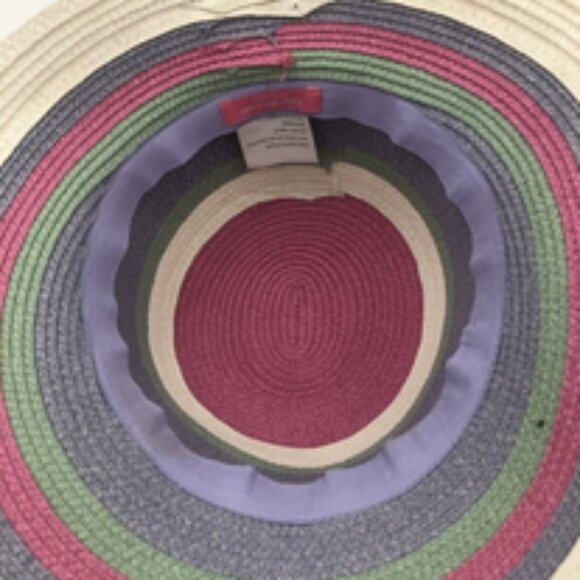Isaac Mizrahi Pastel Striped Sun Hat | Wide Brim Summer Beach Hat main image 8